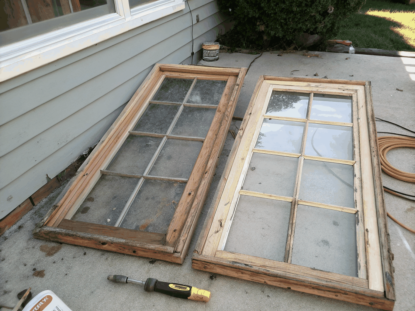 Entry sidelite glass mineral haze detail restoration