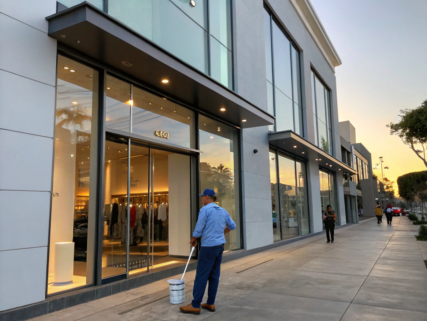Clean commercial storefront windows in Fort Worth Texas