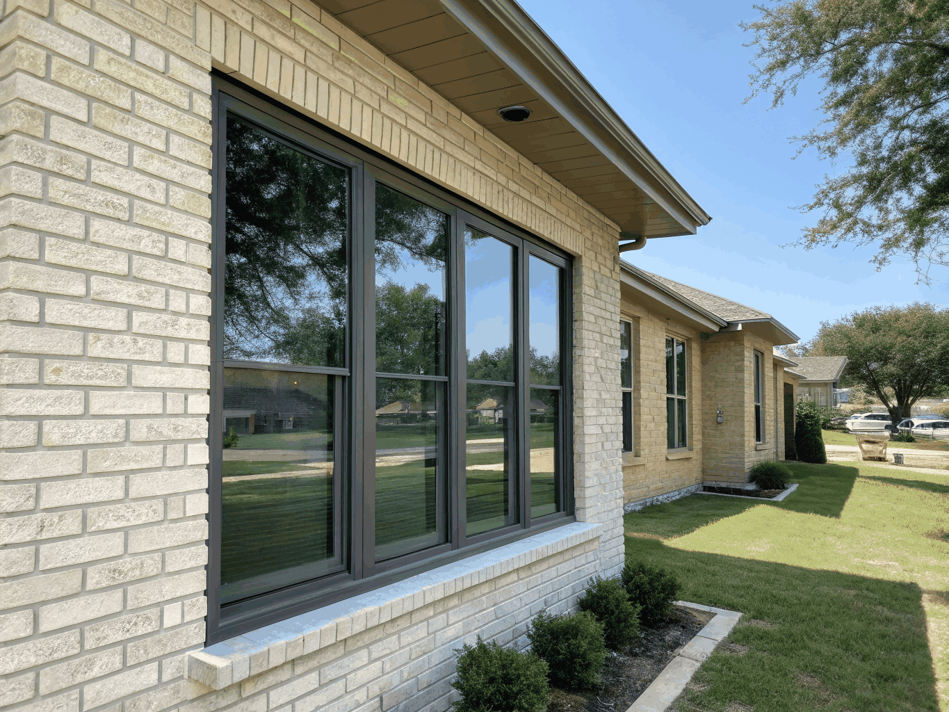 Modern high-efficiency residential window installed in a Dallas-Fort Worth living room